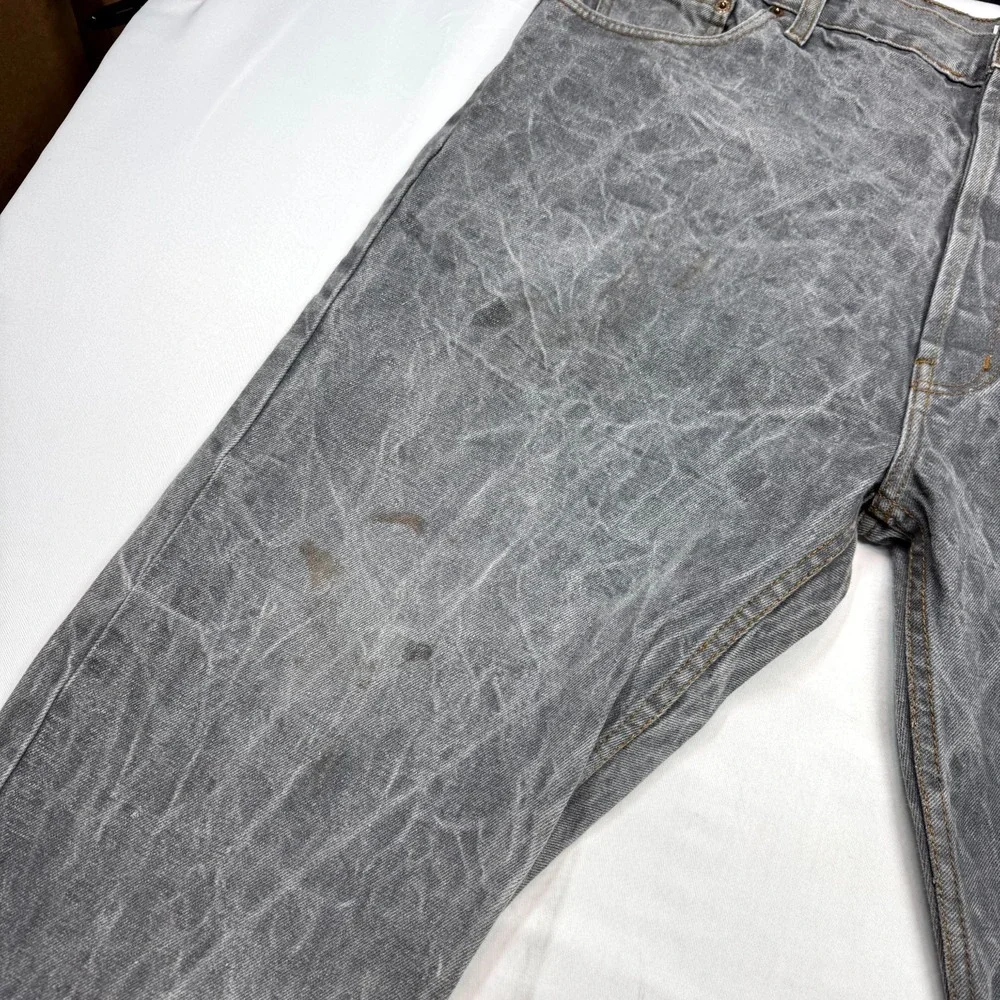 Levi's‎ 501 Straight Leg Button-Fly Jeans Mens Size 42x30 Gray Denim Cotton